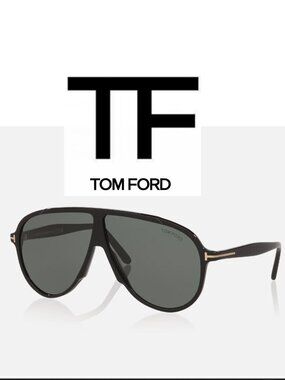 Tom Ford Vladimir Men’s Black Sunglasses Green Lenses